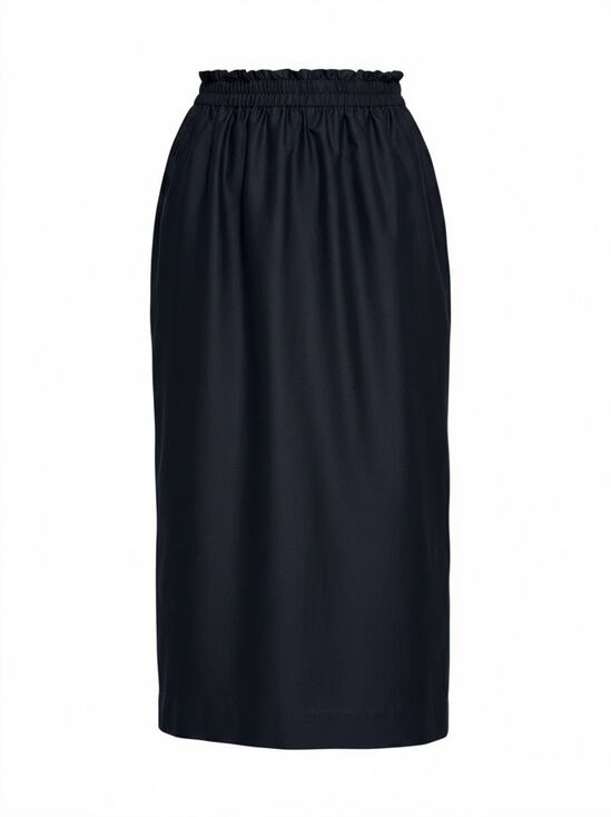 Raey Dresses & Skirts - Raey Linen Blend Black Pull On Midi Skirt Size 8 UK 4 US